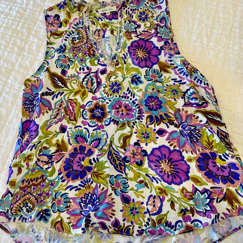 Floral Sleeveless Top - Multicolor
